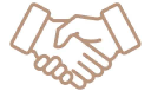 Outline of two hands shaking, symbolizing agreement or partnership.